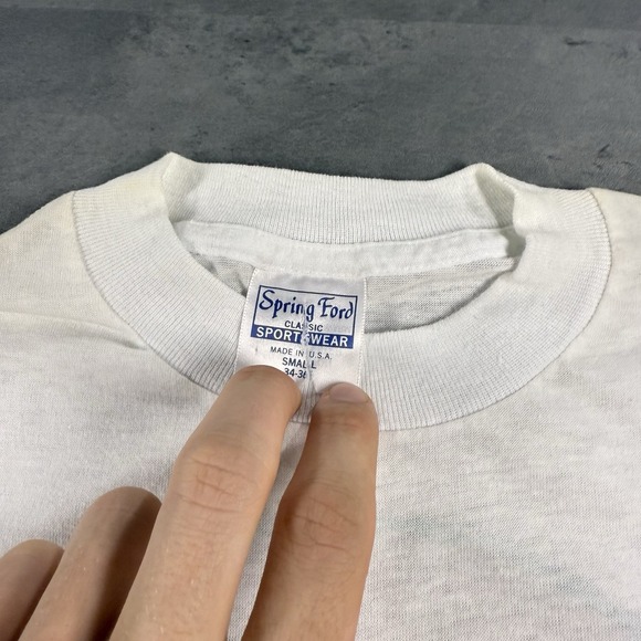 Vintage 80s Rush Band T Shirt Small White Paper Thin Faded Hold Your Fire USA - Picture 5 of 12